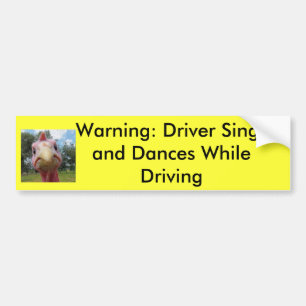 Autocollant De Voiture Avertissement : Le conducteur chante et…