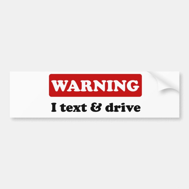 Autocollant De Voiture Avertissement - texte et commande d'I (Devant)