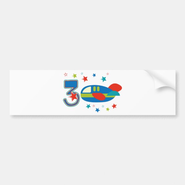 Autocollant De Voiture Avion 3e anniversaire (Devant)