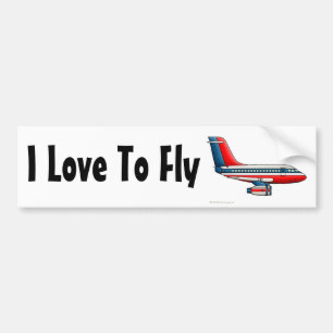Autocollant De Voiture "Avion d'avion de passagers d'avion, j'aime voler…