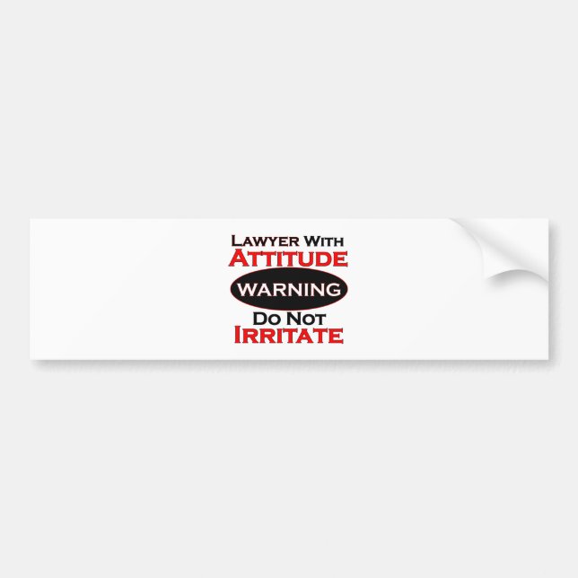 Autocollant De Voiture Avocat avec l'attitude (Devant)