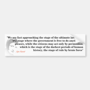 Autocollant De Voiture Ayn Rand Citation Sur L'Inversion Ultime