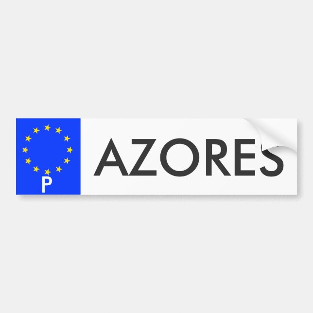 Autocollant De Voiture Azores European Union License Plate Sticker (Devant)