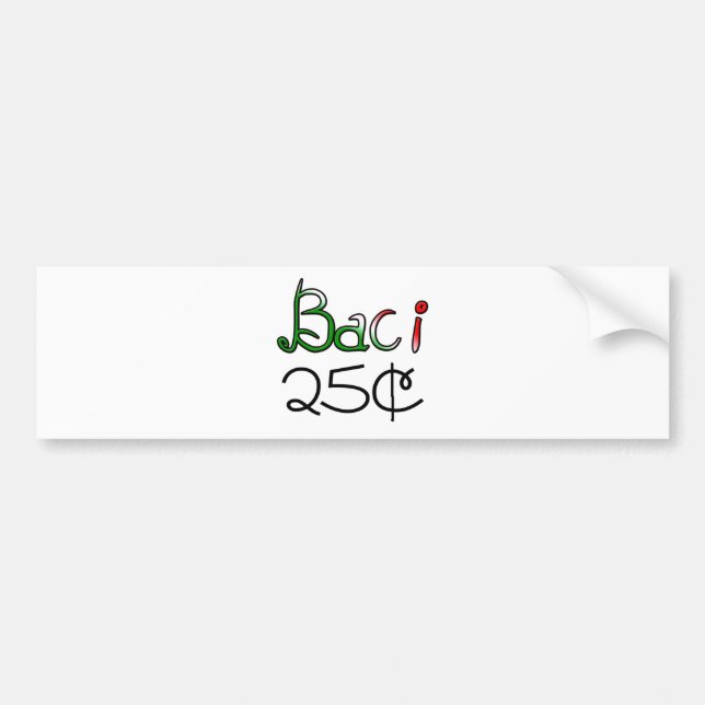 Autocollant De Voiture Baci (baisers) 25 cents (Devant)
