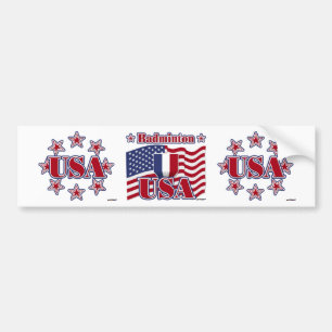 Autocollant De Voiture Badminton USA
