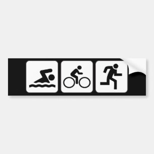 Autocollant De Voiture Bain, vélo, course - triathlon