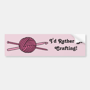 Autocollant De Voiture Bal rose de Fer (Knit & Crochet)