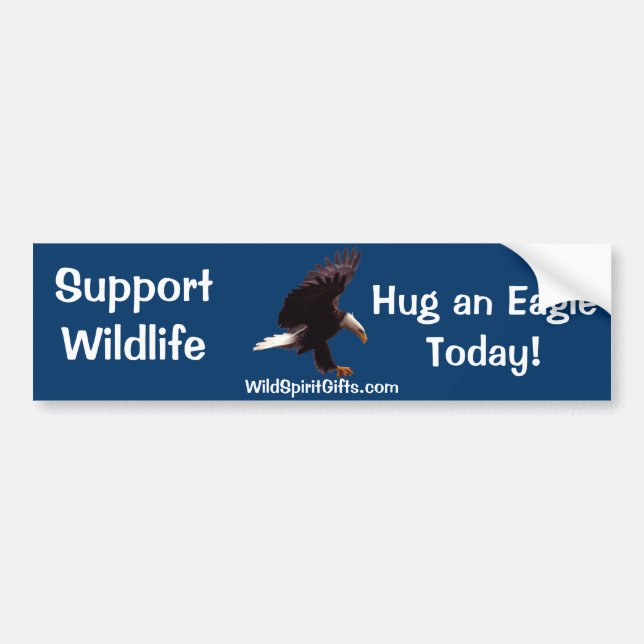 Autocollant De Voiture BALD EAGLE Landing Wildlife Support Bumper Sticker (Devant)