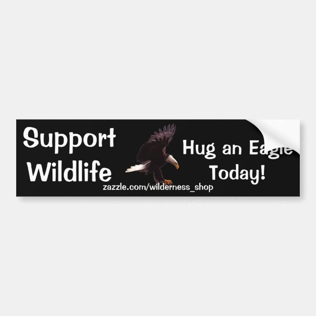 Autocollant De Voiture BALD EAGLE Landing Wildlife Support Bumper Sticker (Devant)