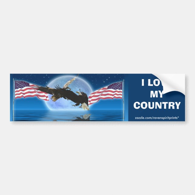 Autocollant De Voiture BALD EAGLE & US FLAG Patriot Series (Devant)