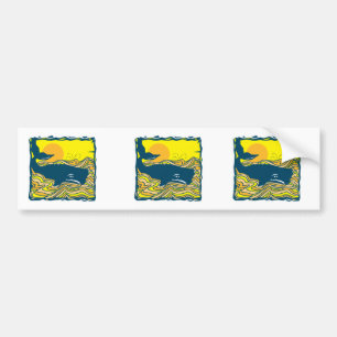 Autocollant De Voiture baleine au coucher du soleil