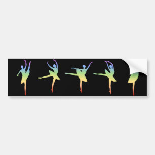 Autocollant De Voiture Ballerine - arc-en-ciel 1