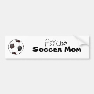 Autocollant De Voiture ballon de football, psychopathe, maman du football