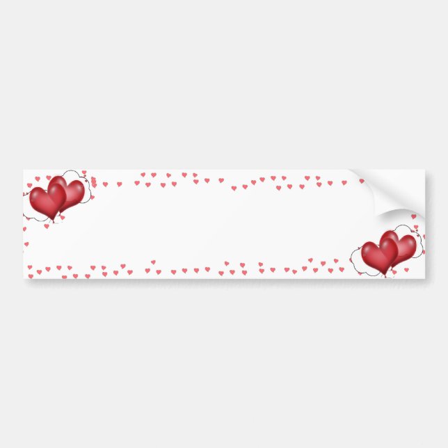 Autocollant De Voiture Balloons De Coeur Avec Petits Coeurs (Devant)