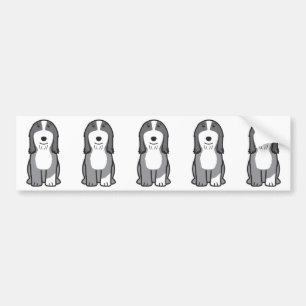 Autocollant De Voiture Bande dessinée barbue de chien de colley