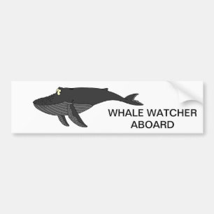 Autocollant De Voiture Bande dessinée de baleine de bosse