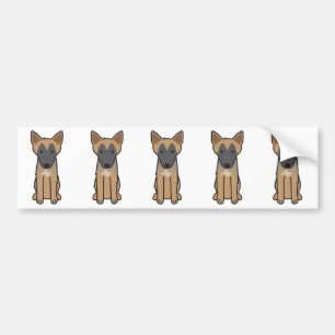 Autocollant De Voiture Bande dessinée de chien de Malinois de Belge