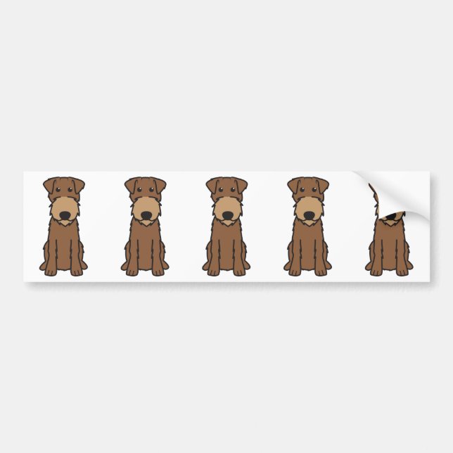 Autocollant De Voiture Bande dessinée de chien de Terrier irlandais (Devant)