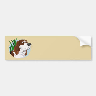 Autocollant De Voiture Bande dessinée de reniflement Basset Hound