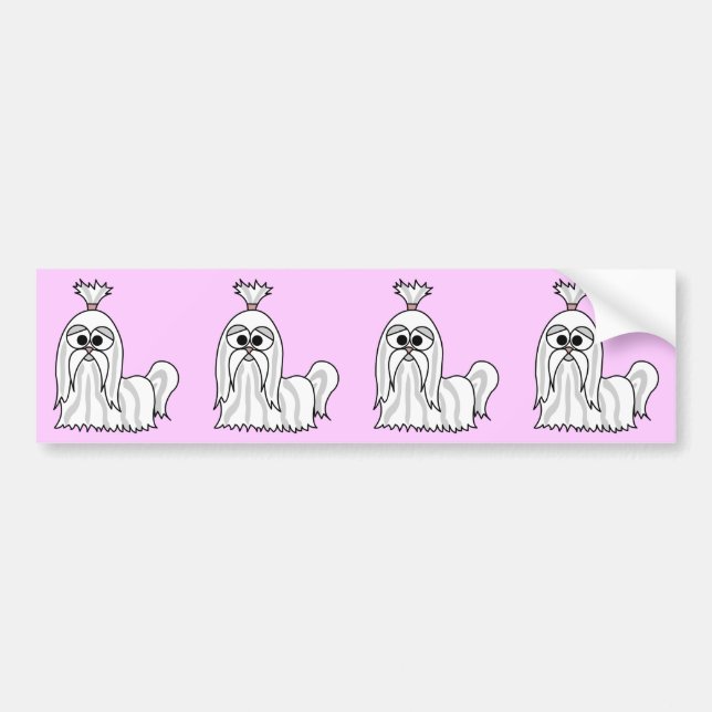 Autocollant De Voiture Bande dessinée de Shih Tzu (Devant)