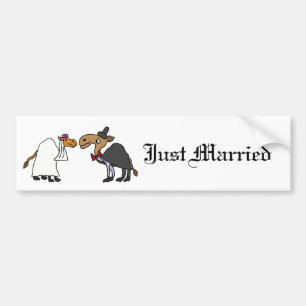Autocollant De Voiture Bande dessinée drôle de mariage de jeunes mariés