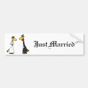 Autocollant De Voiture Bande dessinée drôle de mariage de jeunes mariés
