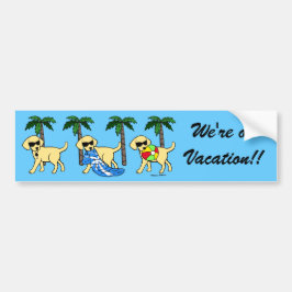 Autocollant De Voiture Bande dessinée jaune fraîche de Labradors