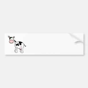 Autocollant De Voiture Bande dessinée noire et blanche de vache