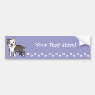 Autocollant De Voiture Bande dessinée Pitbull/Staffordshire Terrier