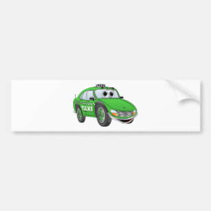Autocollant De Voiture Bande dessinée verte de taxi