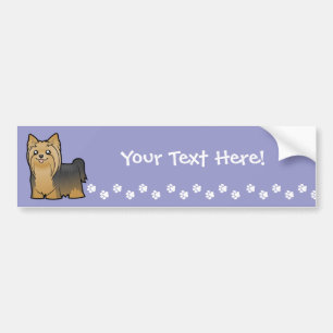 Autocollant De Voiture Bande dessinée Yorkshire Terrier (longs cheveux