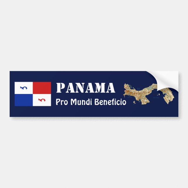 Autocollant De Voiture Bannière Panama + Sticker de pare-chocs carte (Devant)