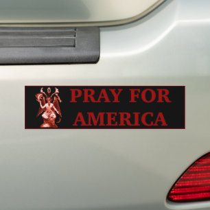 Autocollant De Voiture Baphomet Priez pour l'Amérique