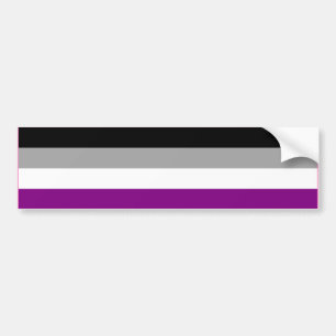 AUTOCOLLANT DE VOITURE BAR À DRAPEAU ASEXUAL FIERT