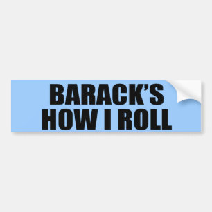 AUTOCOLLANT DE VOITURE BARACK COMMENT JE ROULE
