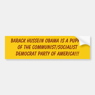 Autocollant De Voiture Barack Hussein Obama est une marionnette du