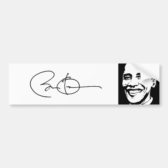 Autocollant De Voiture BARACK OBAMA A SIGNÉ AUTOGRAPH.png (Devant)