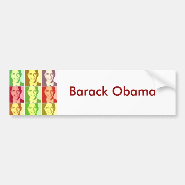 Autocollant De Voiture Barack Obama Pop Art (Devant)