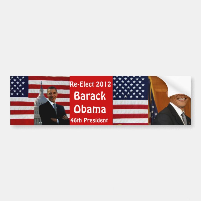 Autocollant De Voiture BARACK OBAMA-Re-Elect_ Bumper Sticker (Devant)