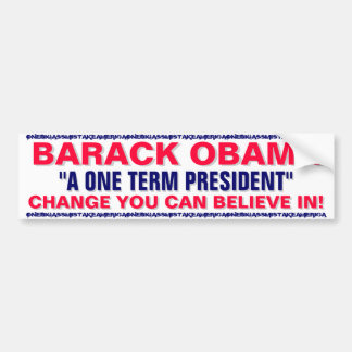 AUTOCOLLANT DE VOITURE BARACK OBAMA - UN PRÉSIDENT D'UN TERME