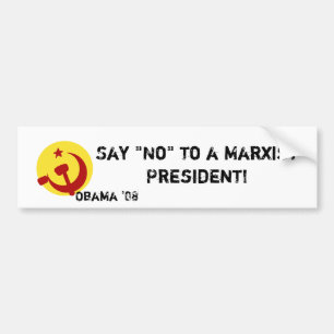 Autocollant De Voiture BarackObamaschange, Obama '08, indiquent "non" à