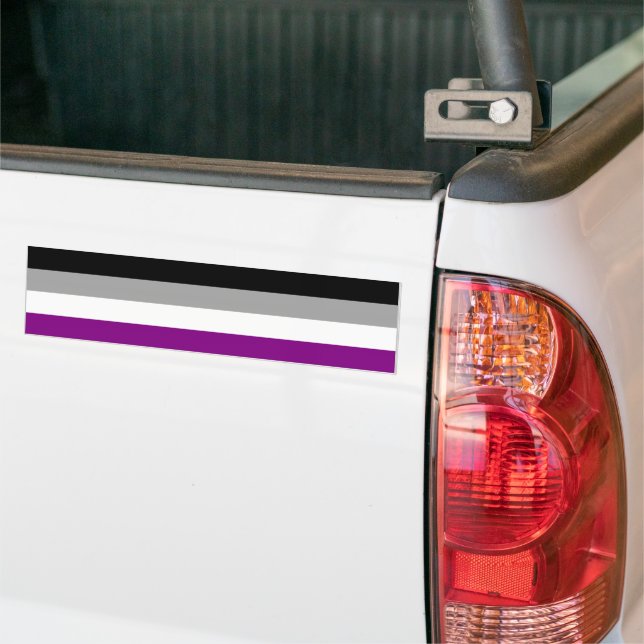 AUTOCOLLANT DE VOITURE BARRE À DRAPEAU ASEXUEL FIDE (Sur camion)