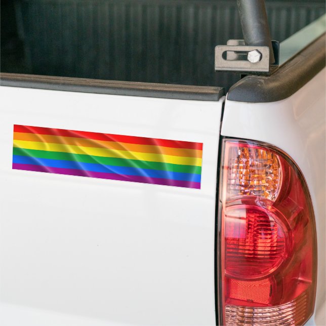 AUTOCOLLANT DE VOITURE BARRE À DRAPEAU LGBT FIDE WAVY (Sur camion)