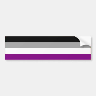 AUTOCOLLANT DE VOITURE BARRE ASEXUELLE DE DRAPEAU DE FIERTÉ