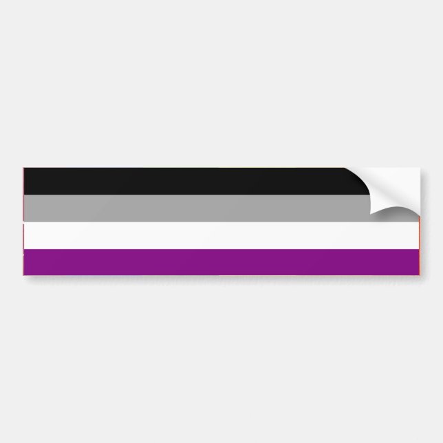 AUTOCOLLANT DE VOITURE BARRE ASEXUELLE DE DRAPEAU DE FIERTÉ (Devant)