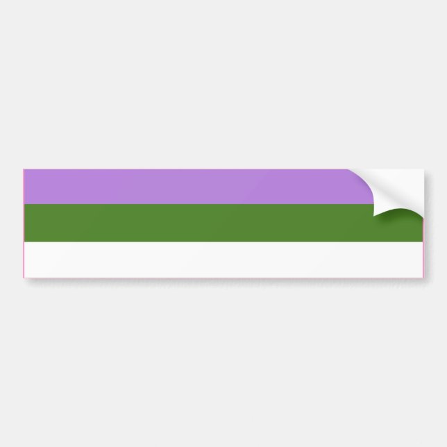 AUTOCOLLANT DE VOITURE BARRE DE DRAPEAU DE FIERTÉ DE GENDERQUEER (Devant)