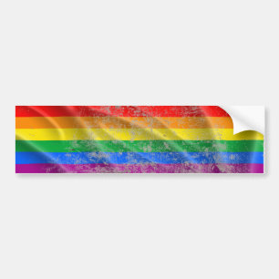 AUTOCOLLANT DE VOITURE BARRE DE DRAPEAU DE FIERTÉ DE LGBT ONDULEUSE -