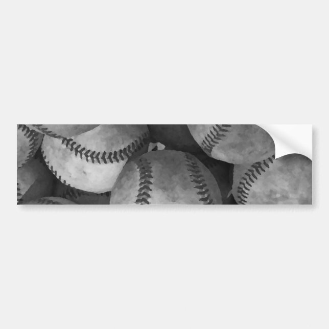 Autocollant De Voiture Baseball noir et blanc (Devant)