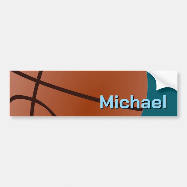Autocollant De Voiture Basket-ball Votre nom Informations personnelles (Devant)