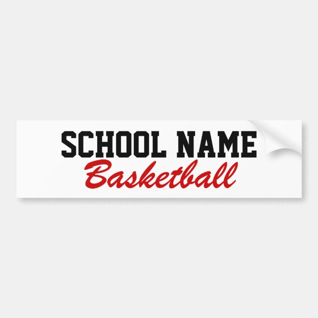 Autocollant De Voiture Basketball - Créez votre propre esprit scolaire (Devant)
